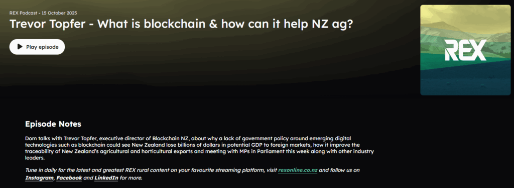 Screenshot of MediaWorks coverage on blockchain technology New Zealand policy gap